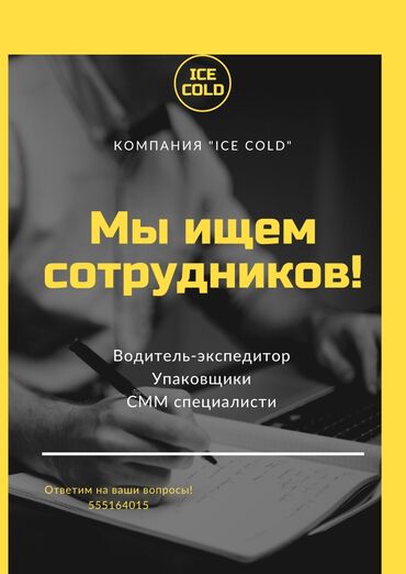 работа в бишкек без опыта: ICE COLD компаниясы Винагенттерди (өз унаасы менен дүкөндөргө товар