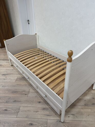 Təknəfərlik uşaq çarpayıları: Oğlan və qız üçün, İşlənmiş, Çarpayı, Bazalı, Matrassız, Siyirməli — 6