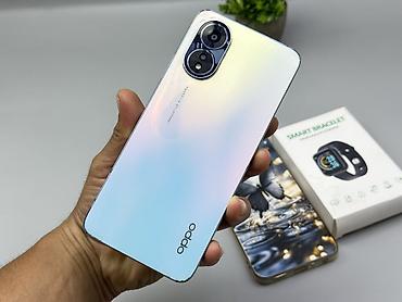Уюлдук телефондор жана аксессуарлар: Oppo A18, Колдонулган, 128 ГБ, түсү - Көгүлтүр, 2 SIM — 6