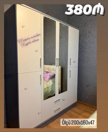 Dolablar: Yeni, Açılan, 4 qapılı Düz dolab, Qarderob, paltar dolabı, Azərbaycan — 14