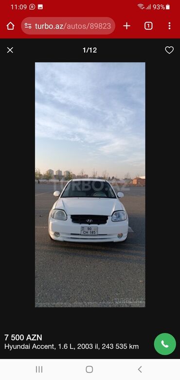 hunday tkson: Hyundai Accent: 1.6 l | 2003 il