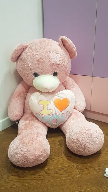 mutfaq oyuncaqları: Böyük ölçülü plyuş ayı oyuncağı - Rəng: açıq çəhrayı - Material