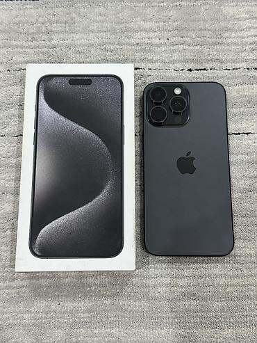 iphone ix: IPhone 15 Pro Max, Б/у, 256 ГБ, Black Titanium, Чехол, 82 % — 1