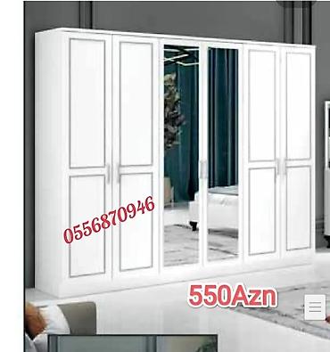 Şifonyerlər: Yataq otağı üçün şkaf modelləri - Model 1: 4 qapılı, orta hissədə 2 — 3