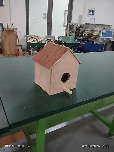 heyvan alqi satqisi: Taxta quş yuvası/köşk - Material: kontrplak gövdə, taxta ikiqat maili — 2