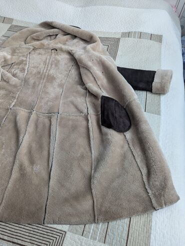 Дубленки: Дубленка, Классическая модель, По колено, С капюшоном, 4XL — 6