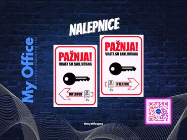 Reklamiranje, štampanje: Nalepnice ZAKLJUČANA VRATA,INTERFON! Ako je u Vašoj zgradi upravo