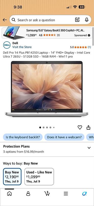 Ультрабук, Жаңы, Intel Core Ultra 7, Бөлүп төлөө менен