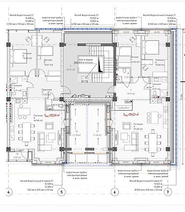 квартиры на продаже: 3 комнаты, 129 м², Элитка, 4 этаж, ПСО (под самоотделку) — 6