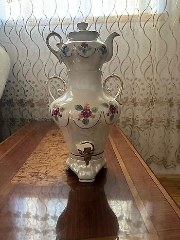 samovar satisi lalafo: Çay dəsti, rəng - Ağ, Farfor — 1