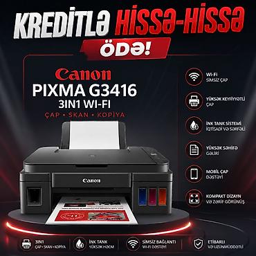 printer canon pixma e414: CANON PIXMA G3416 3IN1 WI-FI Çap rezolyusiyası: 4800 x 1200 dpi-ə — 1