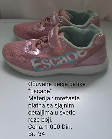 ugg gumene: Dečje patike Escape – broj 34 - Boja: svetlo roze sa sjajnim — 1