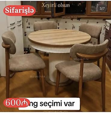 sabalid agaci: - Mətbəx/Qonaq otağı üçün dəyirmi masa və 4 ədəd stul dəsti - Dizayn — 1
