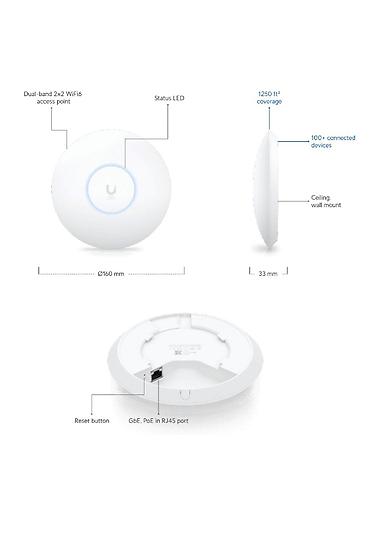 mini kompüterlər: Ubiquiti UniFi U6+ (U6-Plus) Wi‑Fi 6 access point – tam yeni, orijinal — 4