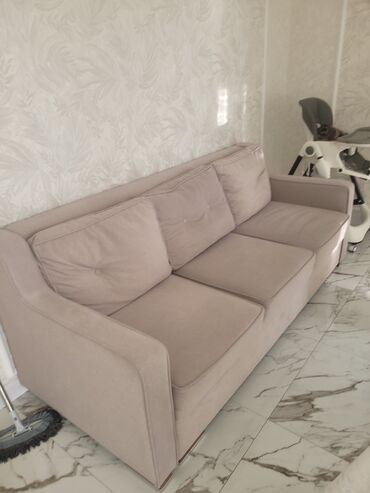 диваны односпалка: Прямой диван, цвет - Бежевый, Новый