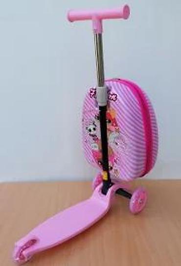 Trotineti, skejtbordovi i hoverbordovi: Dečiji trotinet sa integrisanim koferom u roze boji, idealan za — 24