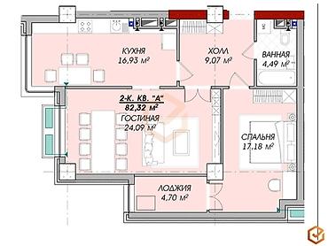 premium development: 2 комнаты, 82 м², БГУ Элитка, 11 этаж, ПСО (под самоотделку) — 2