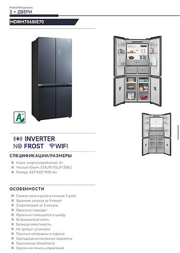 Холодильники: Холодильник Midea, Новый, Side-By-Side (двухдверный), Total no frost, 91 * 69 — 6