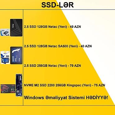 SSD diskləri: SSD-lər” ⭐2.5 SSD 128GB Netac (Yeni) - 40 AZN ⭐2.5 SSD 128GB Netac — 2