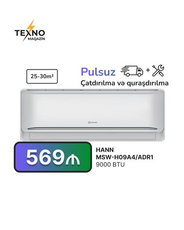 İnformatika: Kondisioner 20-25 kv. m, Split sistem, Kredit yoxdur, Pulsuz quraşdırılma