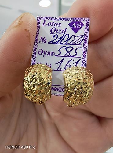 Sırğa, Sarı qızıl, 585 Əyar, 161 g