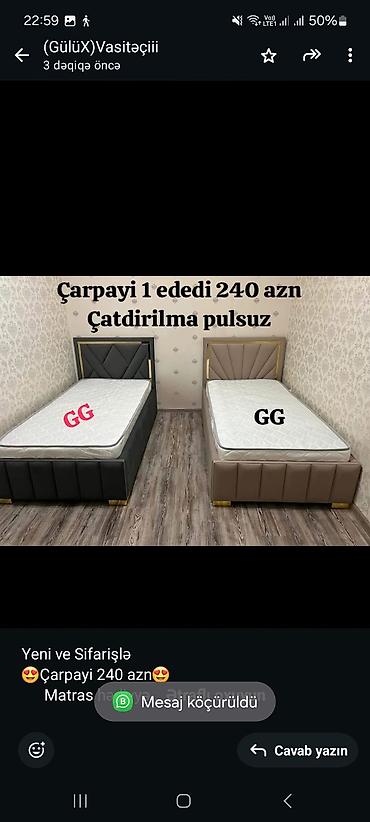 Sifarişlə mebel: Birnəfərlik, Bazasız, Pulsuz matras, Siyirməsiz — 2