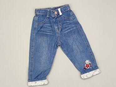 hm jeansy szerokie: Spodnie jeansowe, 6-9 m, stan - Dobry