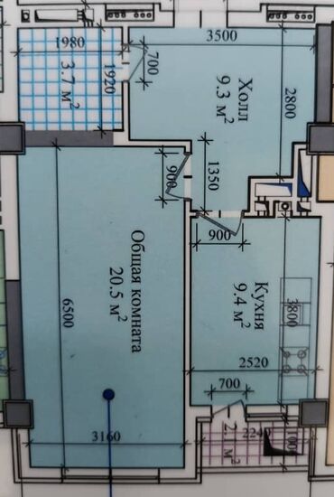 орто сай рынок квартира: 1 комната, 45 м², Элитка, 4 этаж, ПСО (под самоотделку)