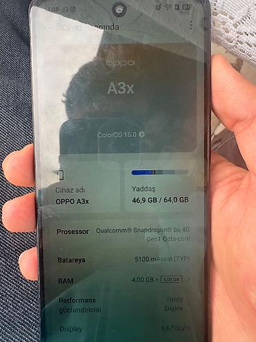 oppo a6: Oppo A3x, rəng - Bənövşəyi, Barmaq izi, Sensor, İki sim kartlı — 1