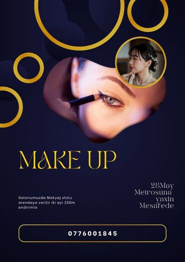 kosmetoloq vakansiya: Tecili Arendaya Makeup ustasi Lazimdir salonum 28Mayda Yerlesir