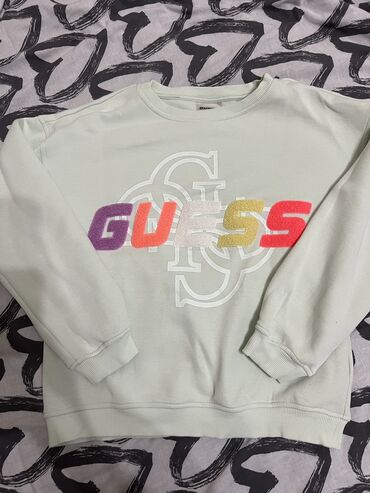 Dukserice: Guess, XS (EU 34), Jednobojni, bоја - Tirkizna