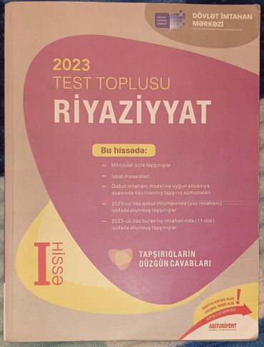 Testlər: Riyaziyyat Testlər 11-ci sinif, 1-ci hissə, 2023 il