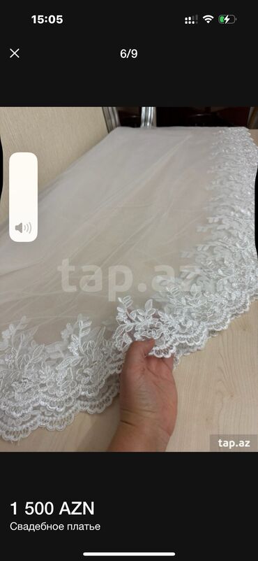 Toy paltarları: Zərif krujeva detalları və uzun ətəyi olan, ağ rəngli gəlinlik — 13