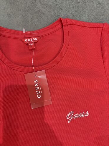 ženske polo majice: Guess, L (EU 40), Pamuk, bоја - Crvena