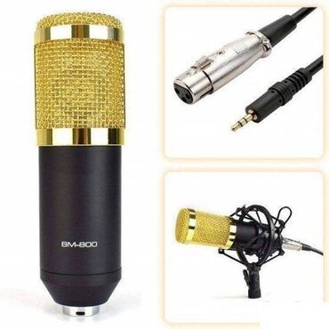 Mikrofoni: Studijski Kondenzatorski Mikrofon BM800 +stalak+pop filter Na — 5