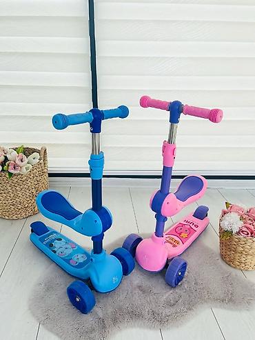 Samokatlar: 🛴 YENİ MODEL OTURACAQLI SKUTER – Uşaqlar üçün super əyləncə! 😍 ✅ Yaş — 4