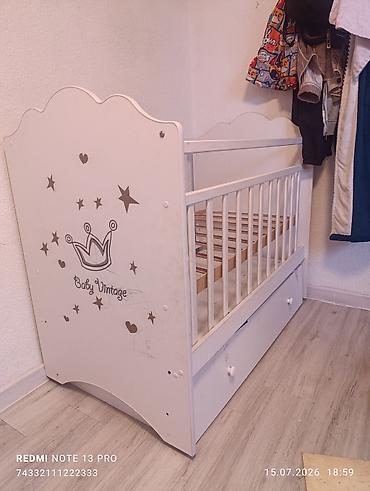 vintage: Детская кроватка «Baby Vintage» с маятником и выдвижным ящиком. - — 2
