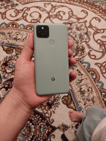 пиксел 3: Google Pixel 5, Колдонулган, 128 ГБ, түсү - Жашыл, 2 SIM, eSIM