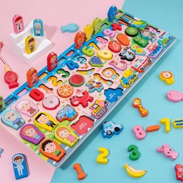 магнитные игрушки для детей: Развивающая деревянная Большой многофункциональный набор «Сортер-Доска