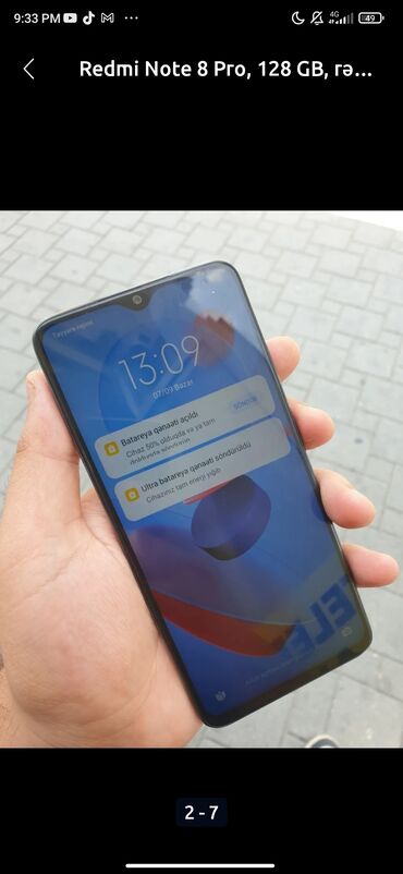 телефон fly evo tech 4: Redmi Note 8 Pro, 128 GB, rəng - Boz, Barmaq izi