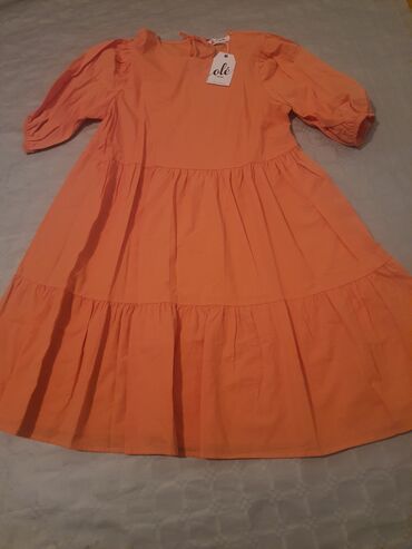 letnje haljine novi sad: M (EU 38), bоја - Narandžasta, Drugi stil, Kratkih rukava