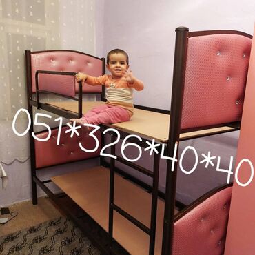 İkimərtəbəli uşaq çarpayıları: Oğlan və qız üçün, Yeni, Çarpayı, Matras ilə, Siyirməsiz — 29