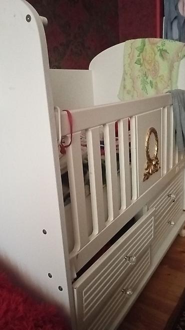Beşiklər: Uşaq beşiyi – “Ali bebe” model - Rəng: ağ, qızılı dekorlu ön panel - — 5