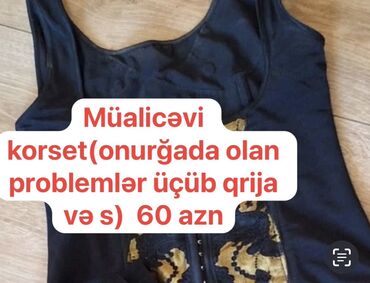 karset bel ucun: Onurğa problemləri (qrija və s.) üçün müalicəvi korset. Qara rəngdədir