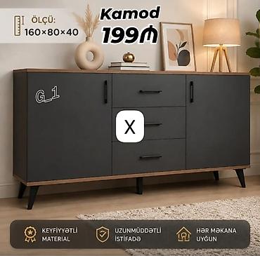 Komodlar: Kamod – 199₼ Ölçü: 160 × 80 × 40 sm Təsvir: - Minimalist dizaynlı — 1