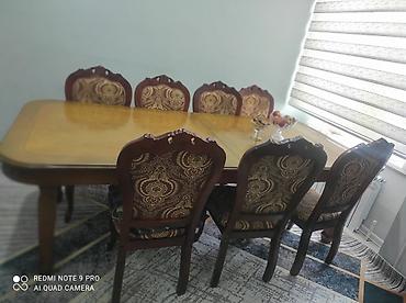 study table: Обеденная группа в классическом стиле: большой прямоугольный стол и — 6
