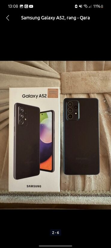 sinbo blender qiymeti: Samsung Galaxy A52, 128 GB, rəng - Qara, Barmaq izi