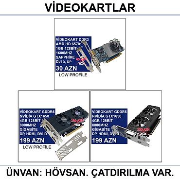 Videokartlar: Videokartlar 📍Ünvan: Bakı şəh, Suraxanı ray, Hövsan qəs. YOXLAMAĞA — 1