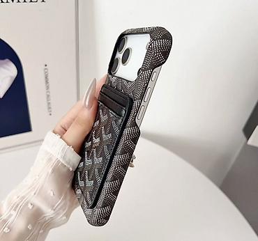 Чехлы: Стильный чехол-кошелек для iPhone с отделением для карт Goyard — 4