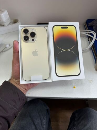 iphone 14 islenmis: IPhone 14 Pro, 128 GB, Qızılı, Zəmanət, Barmaq izi, Simsiz şarj